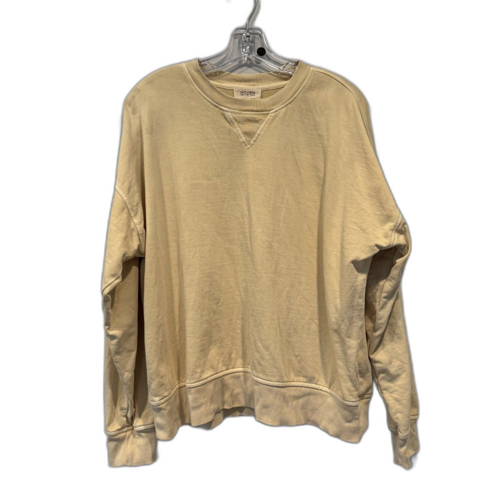 Haven Well Within Sweatshirt Organic Cotton Oversized Crewneck Beige Women L